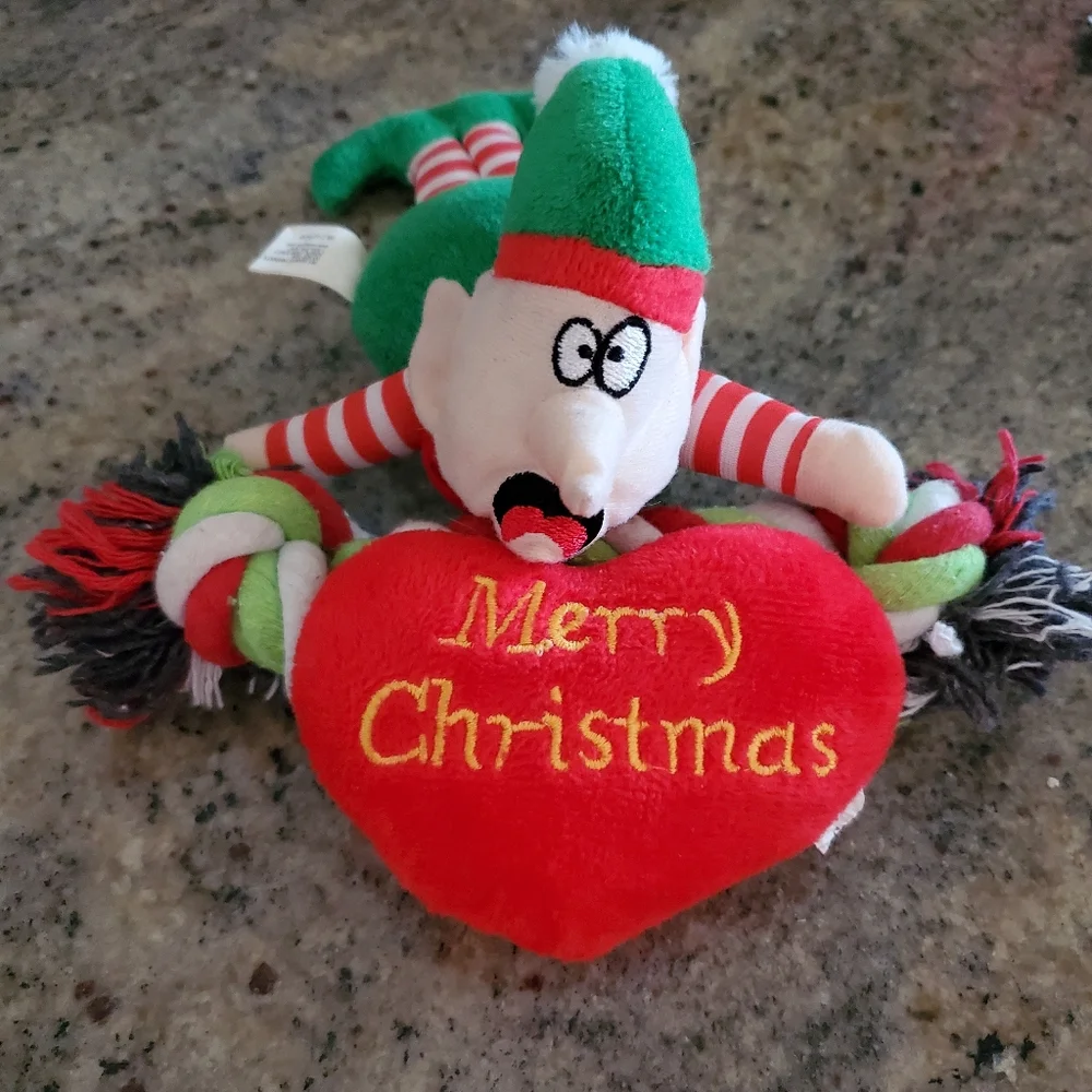 Bundle of 3 Dog Chew Squeak Toys‎ Red and Green